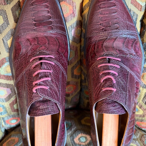 David Eden ostrich leg wine "SALOMON" men's 9.5 + Box, bag, trees - Picture 2 of 15